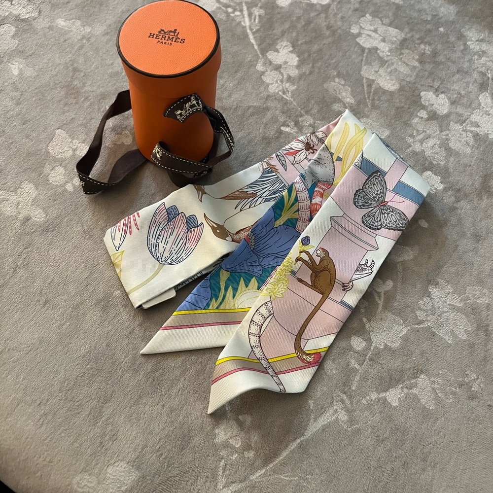 Hermès Multicolor Silk Twilly Scarf